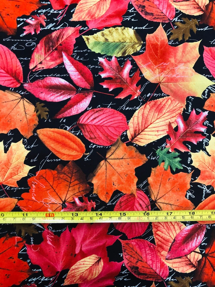 Harvest Leaves 18"x21" Fat Quarter 100% cotton fabric fall autumn quilt - Image 2 of 2