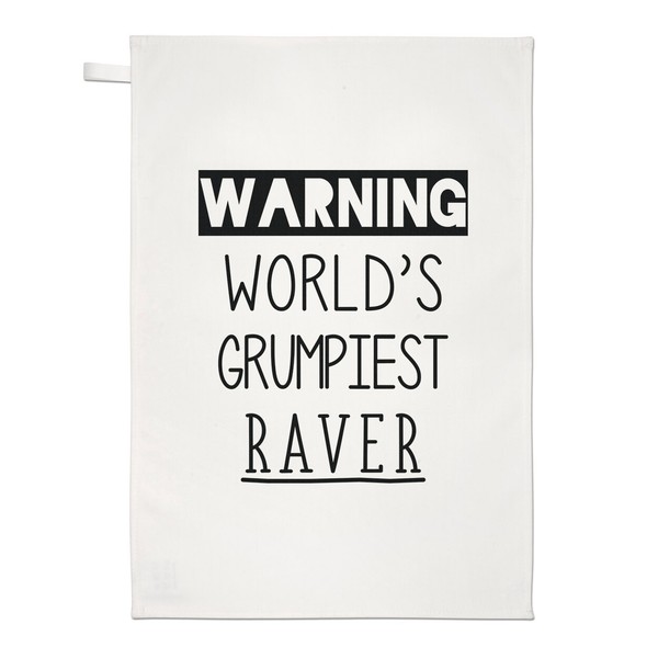 Warnung World's Grumpiest Raver Geschirrtuch SpüLlappen Lustig Tanzende Club-image