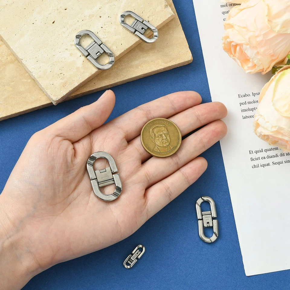 5 piezas broches plegables de acero inoxidable hágalo usted mismo collar pulsera extensor forma ovalada Foto 4 de 4