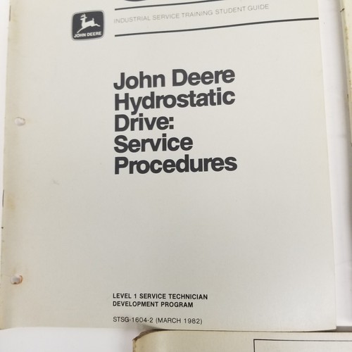 John Deere Hydrostatic Drive Industrial Service Training Student Guide Lot of 3 - Picture 4 of 10