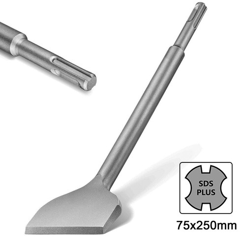 SDS Plus Breitmeißel Fliesenmeißel Flachmeißel Spatmeißel 75x250mm Meißel Stahl - Bild 13 von 17