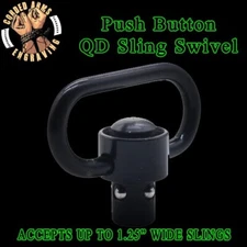 QD Push Button Quick Detach  1.25" Rifle Heavy Duty Sling Swivel Mount