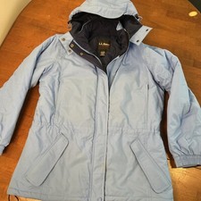 L.L Bean Outdoors Women  s Jacket Size Medium Blue With Hood