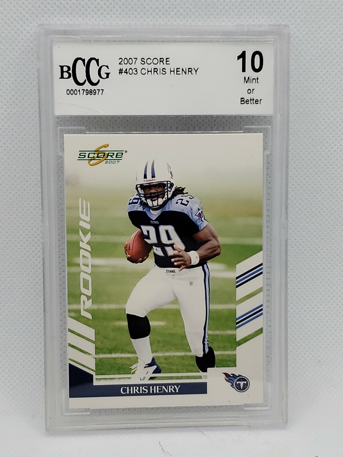 2007 SCORE Chris Henry #403 RC Rookie Graded BCCG 10 TITANS | eBay