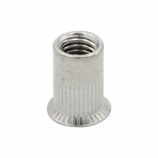 100x Knurled body Countersunk Open End Cylinder Rivet Nut Insert Stainless Steel
