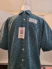 Nick Graham Small Button Up Aqua Performance Stretch Sport Shirt