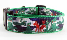Gumby dog collar handmade adjustable buckle collar 1" wide leash