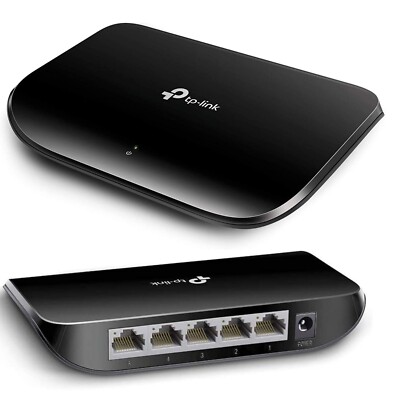 Switch 5-Port Gigabit TP-Link TL-SG1008D Schwarz Netzwerk LAN RJ-45 1000 MBit