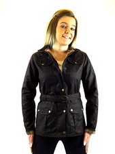 Campbell Cooper New Ladies Fitted Wax Cotton Belted Jacket Brown 8 10 12 14 16