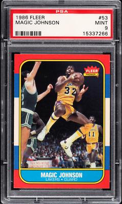 1986 Fleer Magic Johnson #53 PSA 9 Mint Condition Basketball Card
