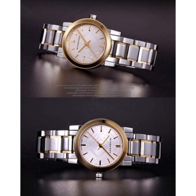 Original Burberry Made Swiss Damenuhr Silber und Gold. 389,00  NEU