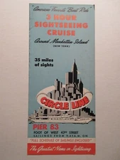 vintage Circle Line New York City Sightseeing Cruises Brochure 