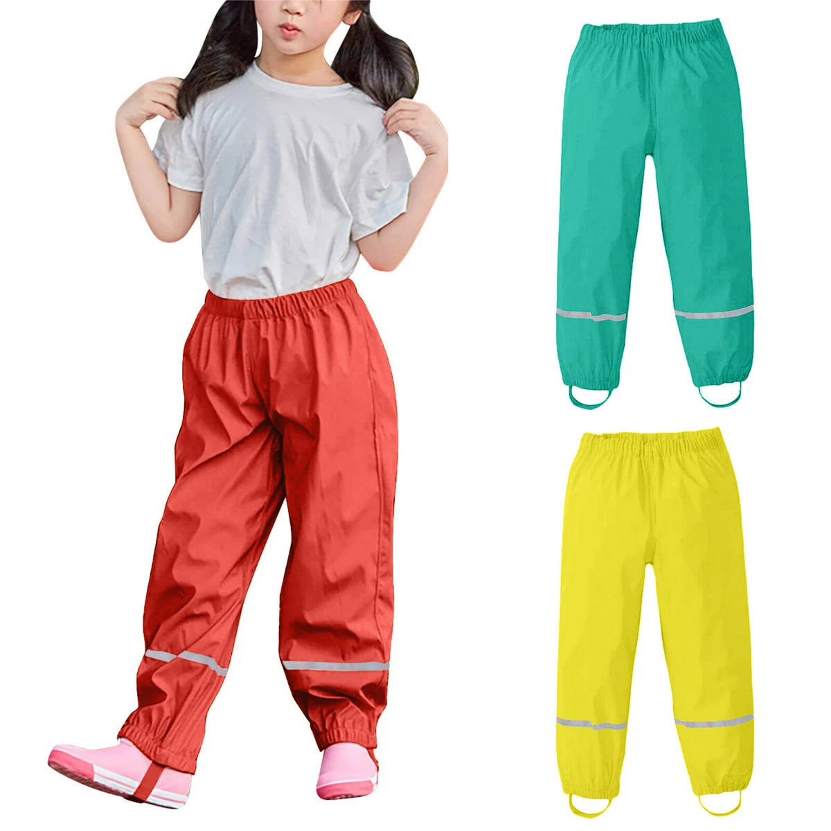 Kids Children's Thin WaterProof Windproof And Breathable Outdoor Rain Pants