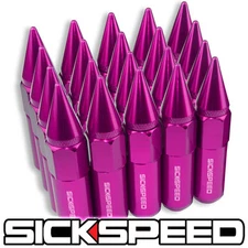 SICKSPEED 20 PINK SPIKED EXTENDED TUNER 60MM LUG NUTS FOR WHEELS/RIMS 1/2X20 N22