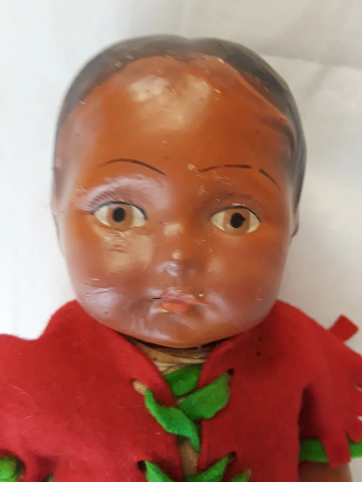 Boneca étnica antiga composição Averill 12" de altura por volta de 1920 - Imagem 4 de 4