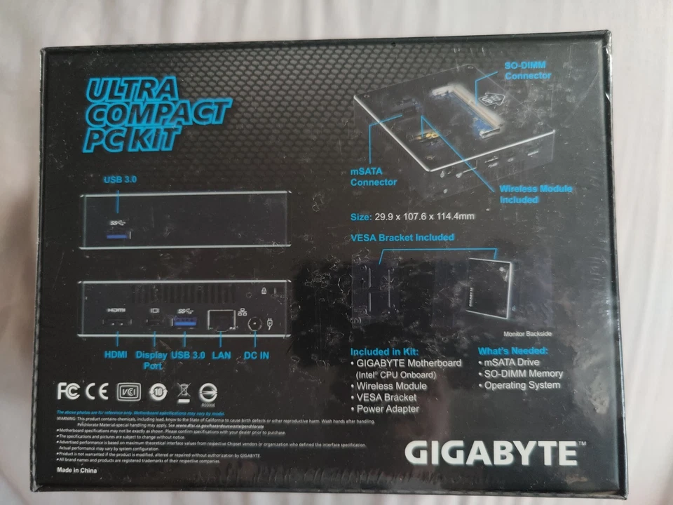 GIGABYTE INTEL NUC Ultra Compact PC Kit HDMI CORE i3 Mini - Image 2 of 3