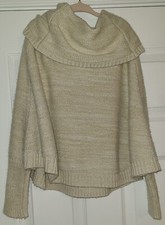 Crazy 8 Girls oversized long sleeve cowl neck knit cream sweater, Medium 7-8