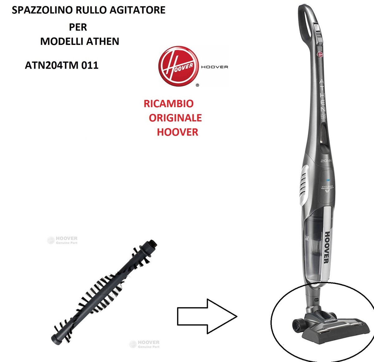 Spazzola Rullo Agitatore Originale Hoover – Ricambio Per Aspirapolvere Verticale – 35601697-0