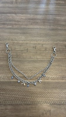 Silver Metal Two Layer Pant Chain with Charms