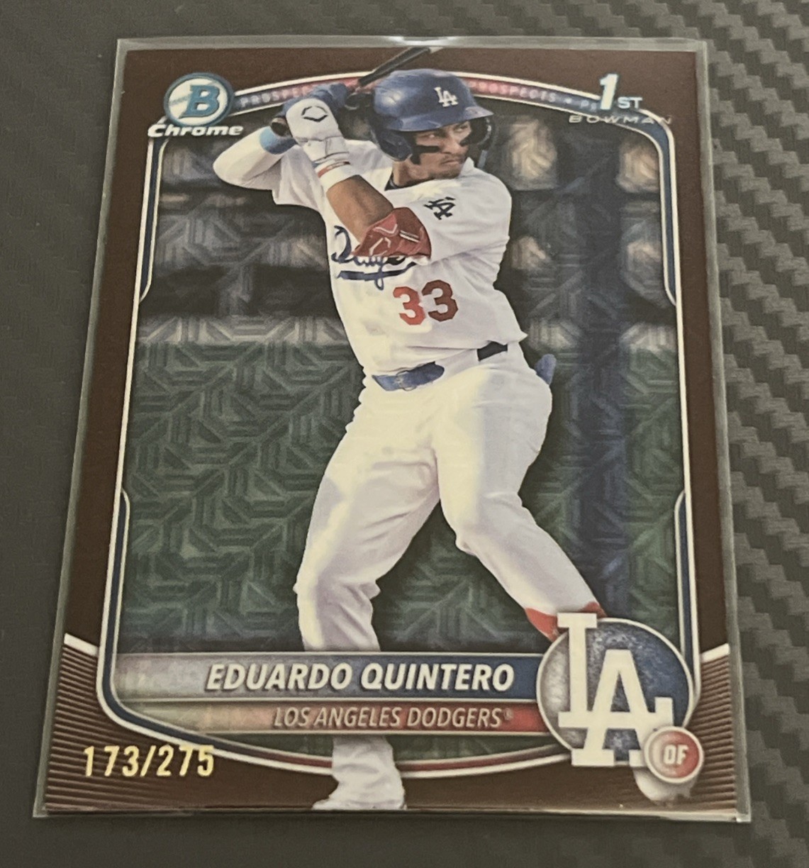 2025 Bowman Chrome 1st Rookie Burgundy Mojo Refractor Eduardo Quintero 173/275
