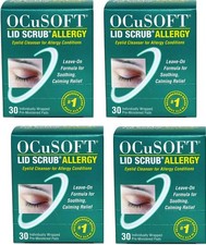  4 BOX - Ocusoft Lid Scrub Allergy Eyelid Cleanser PADS 30 each - EXP 2027