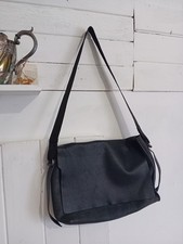 All Saints PARADISE SATCHEL Leather Shoulder Webbing Strap Bag Blue Black