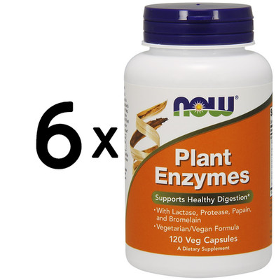 6 x NOW Foods Plant Enzymes - 120 vcaps (149,92 EUR/kg)