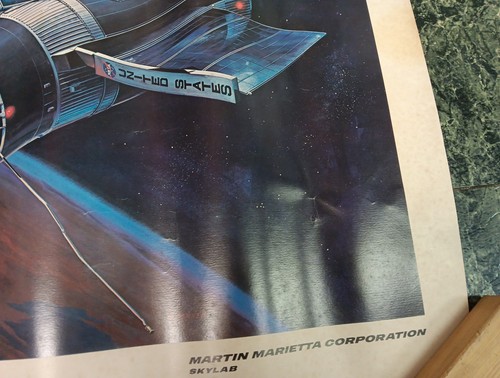 Vintage Martin Marietta Corporation Skylab Poster 23" By 33" Art By C Bennett - Picture 13 of 19