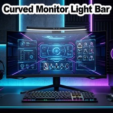 Dimmable Color Changing Curved Monitor Light Bar with Timer and Memory Setting