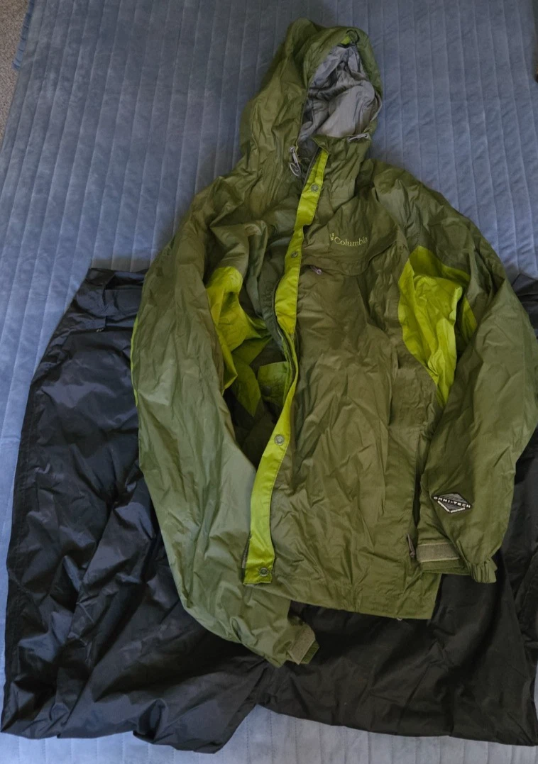 Columbia 2pc outerwear, XL pants, XL jacket, packable, omnitech