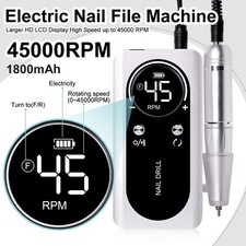 Electric Nail Drill 45000RPM Cordless Rechargeable E-File Manicure Pedicure