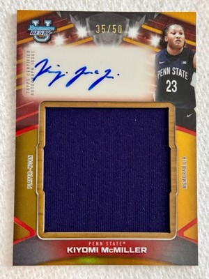2025-26 Bowman Best U Kiyomi McMiller Prospect Jumbo Relic Gold Auto /50 Penn St
