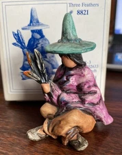 Goebel DeGrazia Village THREE FEATHERS Figurine #8821 Excellent Cond in Box