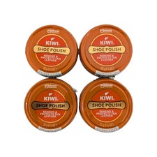 4 Pack TAN - Kiwi Shoe Polish Renews and Protects Tan Leather, 1.125 oz