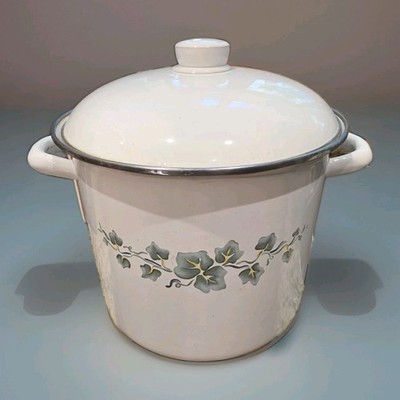 Corning Corelle Callaway Large Stew Pot & Lid Metalware 9 1/2'' Tall
