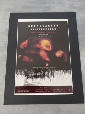 Soundgarden 1994 UK Tour Promo Original Tour Advert Mounted 14x11''
