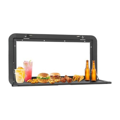 Foldable RV Table 31.5x17.7 Inch Wall Mount Folding Lockable Black