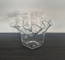 Vintage 'Muurla Finland "Eva" clear glass handkerchief vase