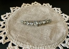 Vintage Barrette 1950s Glamorous Clear Paste Rhinestones Crystals Bridal Hair