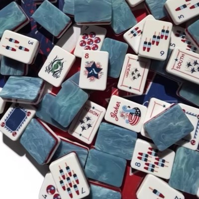 Patriotic 4-Layer Acrylic American Mahjong Set