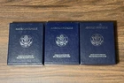1995 1996 1997 P Proof American Silver Eagle 3-Coin Lot OGP Box COA 1oz .999