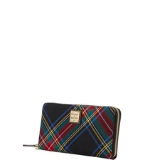 Dooney & Bourke Tartan Large Zip Around Wristlet Crossbody