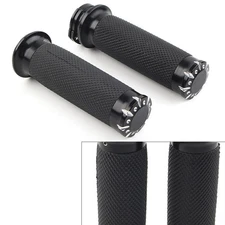 For Harley Touring Sportster Dyna Softail VRSC 1" Handlebar Hand Grips Black US