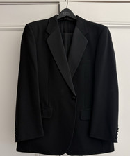 Garnitur smokingowy Burberrys 2-częściowy czarny 100% wełna 44 R doskonały stan!