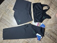 Motionwear Black Unisex Adult Dance Pants  Shorts Set Size Large MPN 7101