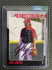 Jim Jarvis Signed Auto IP 2025 Erie Seawolves Card Atlanta Braves Rookie Bama. rookie card picture