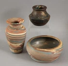 Antique Arts & Crafts Mission Ware Signed NILOAK Swirl Art Pottery Vase Pot Bowl