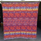Vintage 1950s Multicolor Camp Blanket Mid-Century Western Buffalo Native Motif