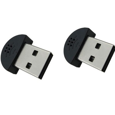SuziePi 2 Pcs USB 2.0 Mini Microphone for Raspberry Pi 5 4 Model Small, Black