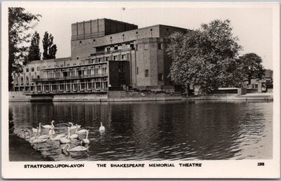 STRATFORD-UPON-AVON, England RPPC Photo Postcard ''Shakespeare Memorial Theatre''